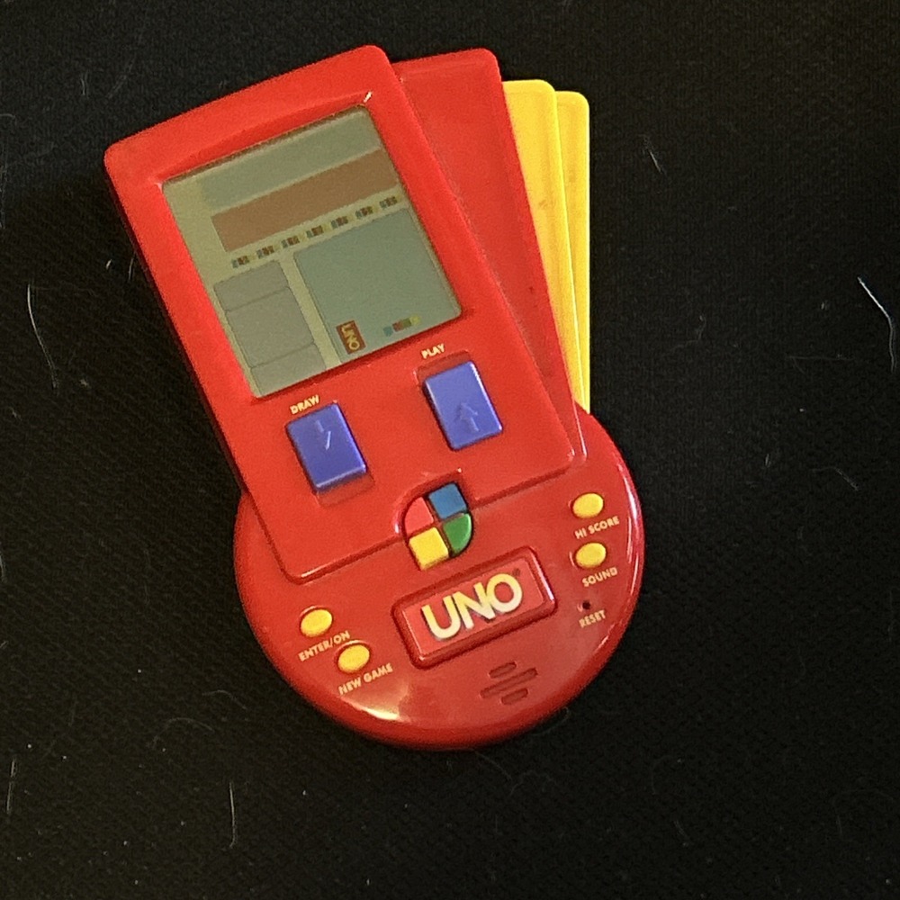 UNO Electronic Handheld Card Game LCD Mattel Vintage 90s 1999‎ TESTED WORKS
